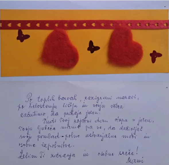 Mamina čestitka od rojstnem dnevu